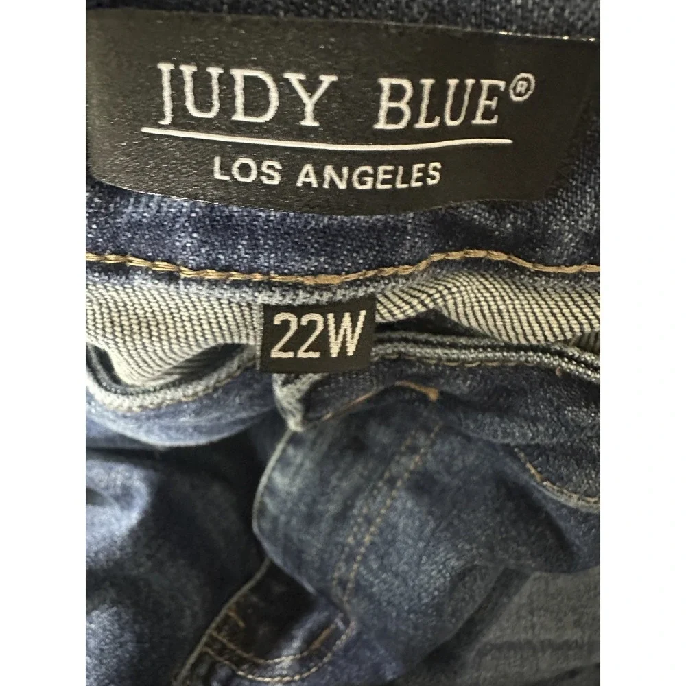 Judy Blue High Rise Destroyed Distressed Boyfriend Jeans Women's Plus Size 22W - Picture 5 of 11